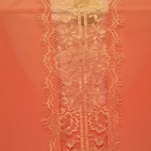 Lace back peach tank top